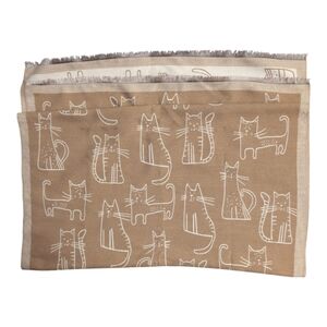 Cat scarve dark tan white73 x 28 very long‎